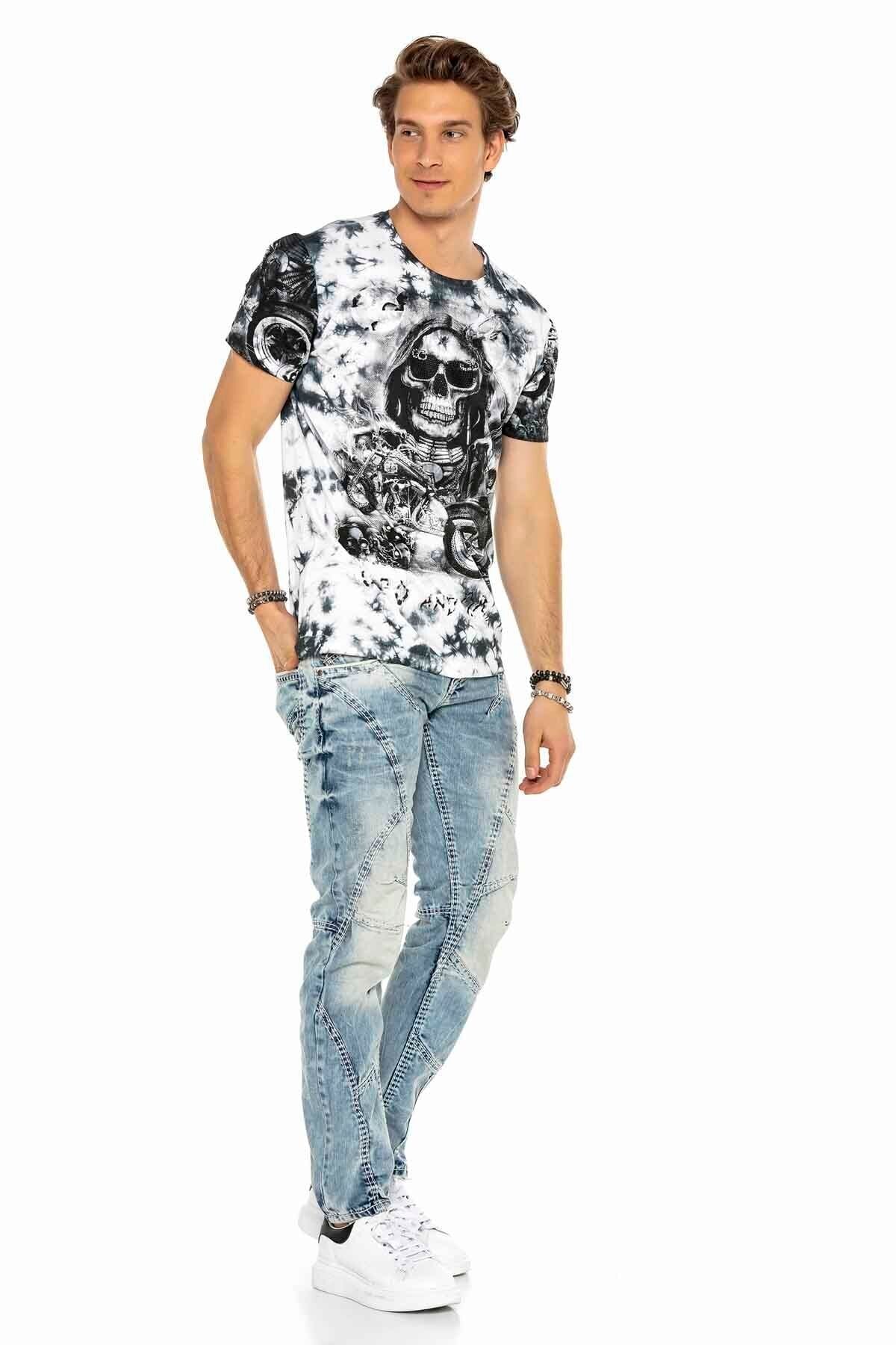 C-0894A Men's Jeans Regular Fit Used Streetwear Casual