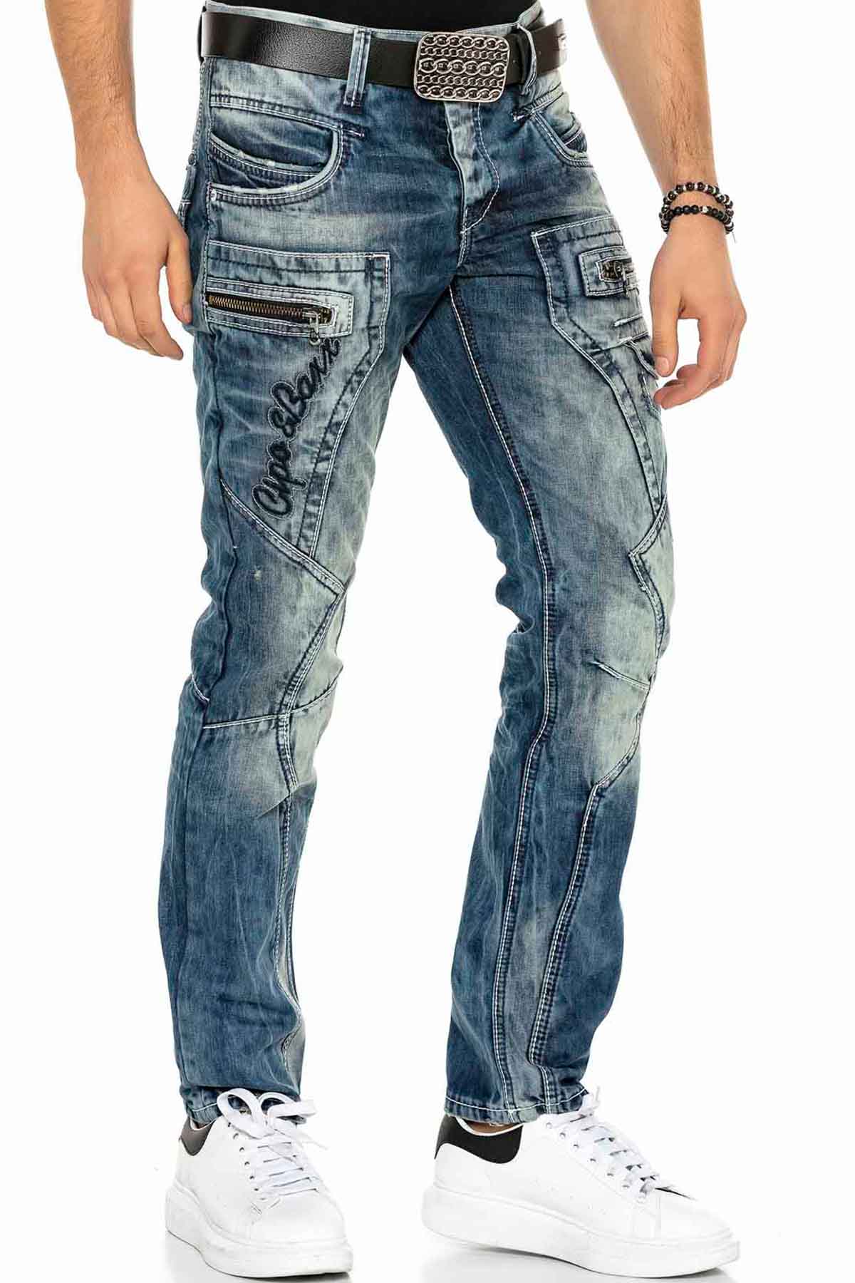 C-1178 Comfortable jeans in a casual biker style