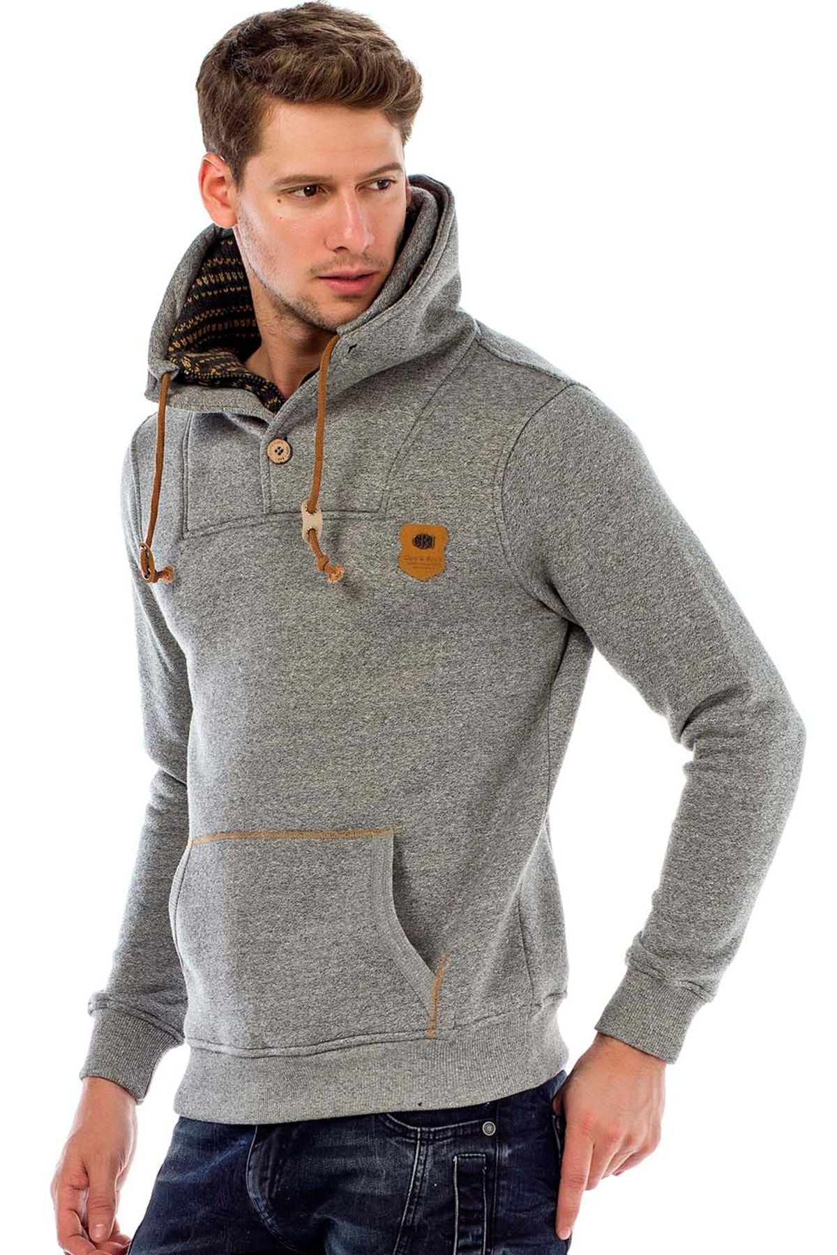 C44200 Men's hooded sweatshirt in a cool look