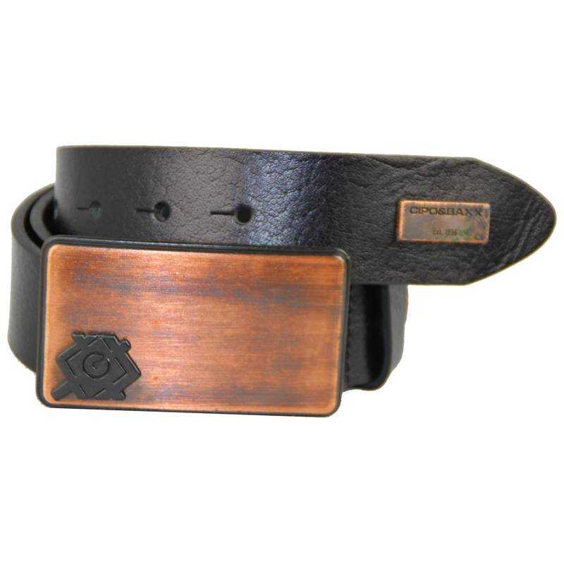 C44857 Men's Leather Belt, Elegant Casual Look with Designer Buckle
