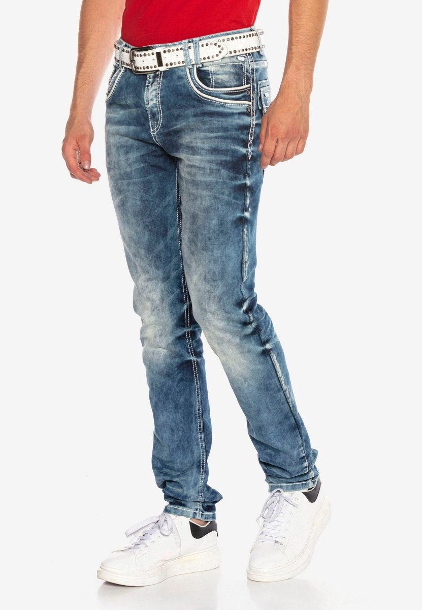CD314 Men's comfortable jeans with discreet seams in straight fit