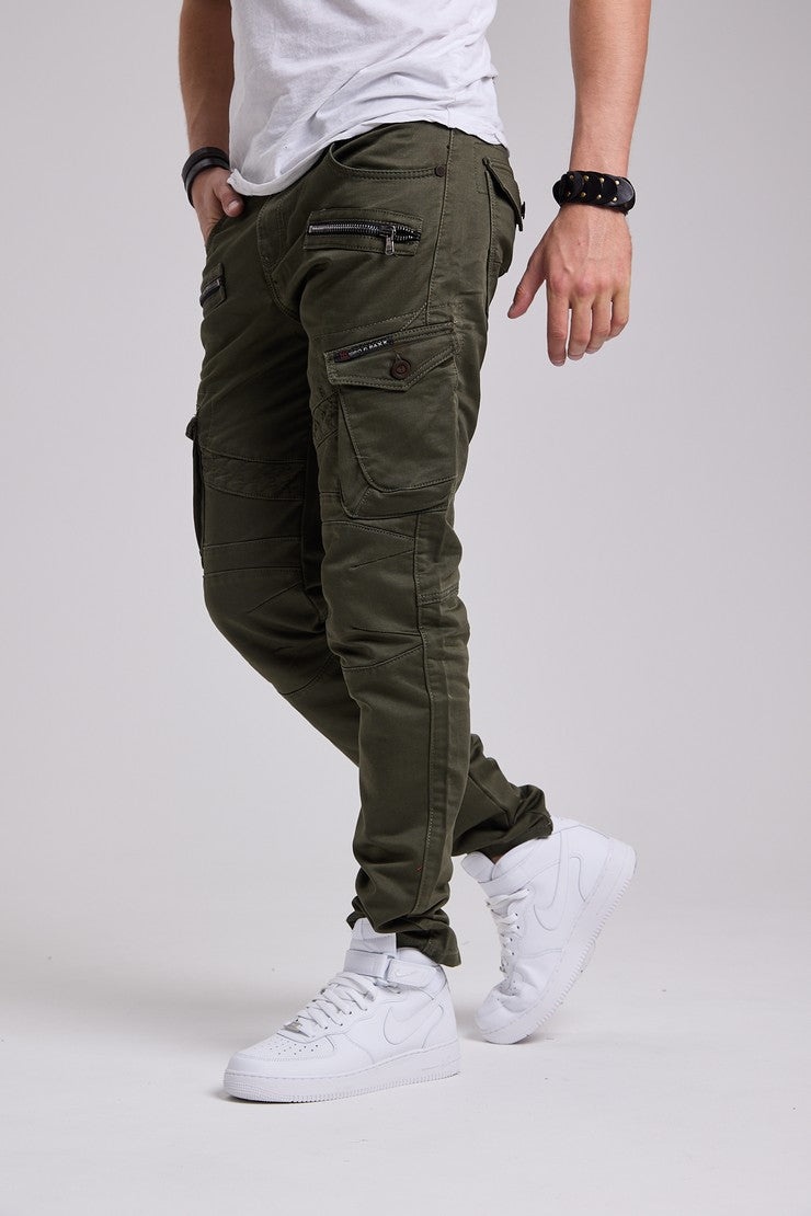 CD424 Men's cargo trousers in trendy biker style
