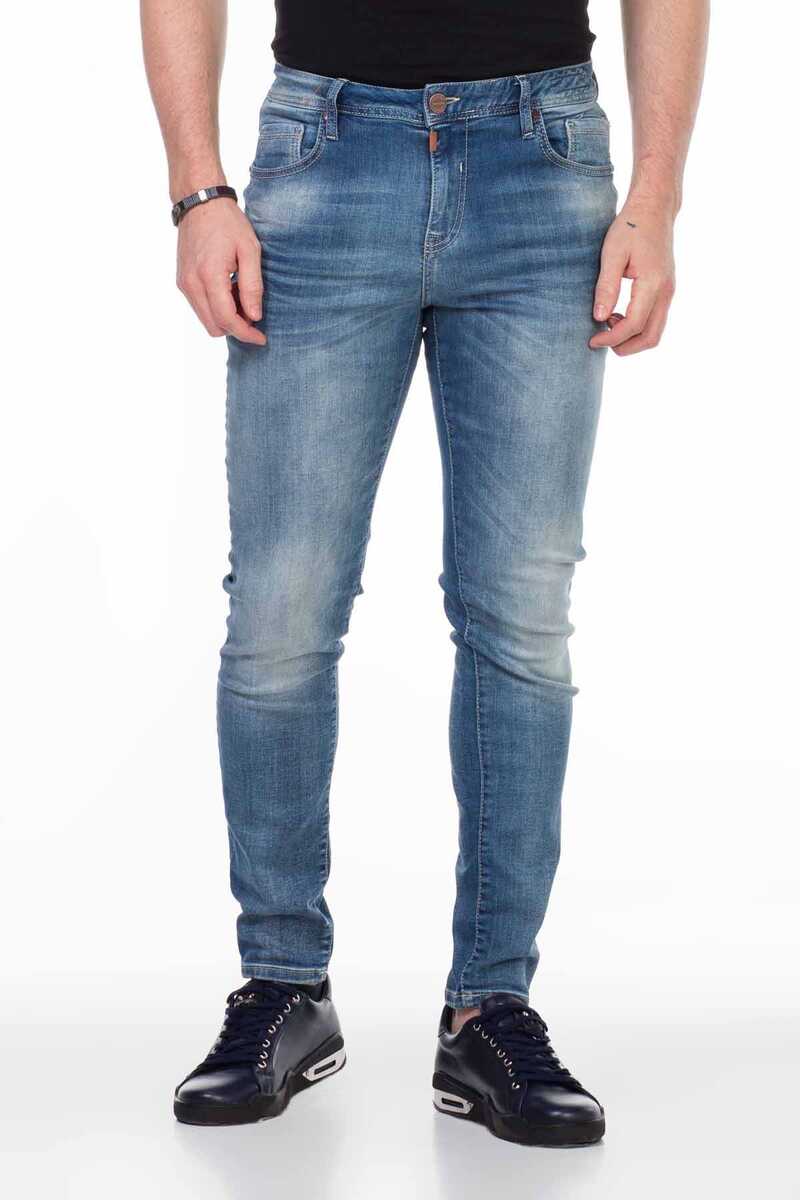 CD456 Men's slim-fit jeans with a washed look