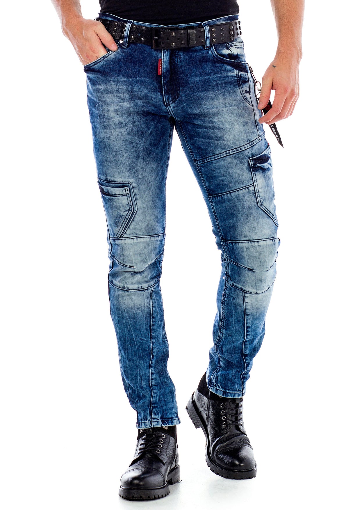 CD478 Men's comfortable jeans in a washed look, slim fit