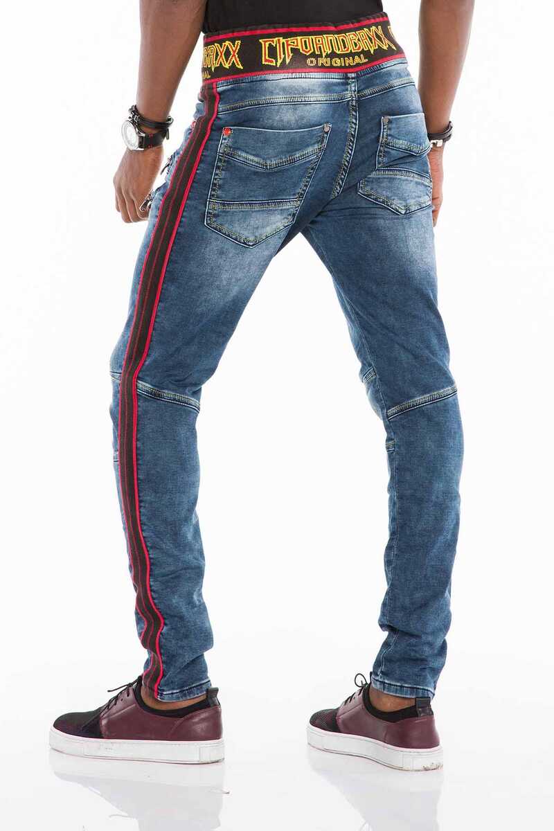CD504 Men's comfortable jeans with drawstring waistband in slim fit