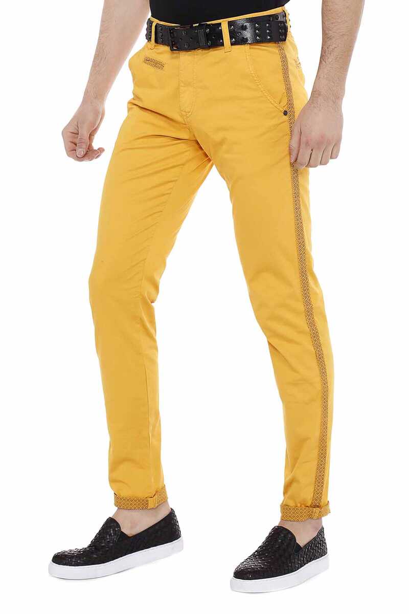 CD511 Men's chino trousers with fashionable decorative stitching