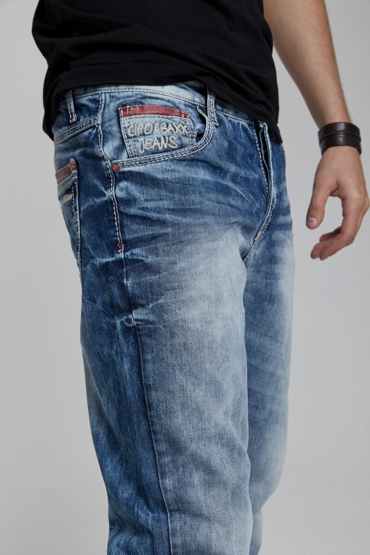 CD520 Men's skinny jeans in a used look