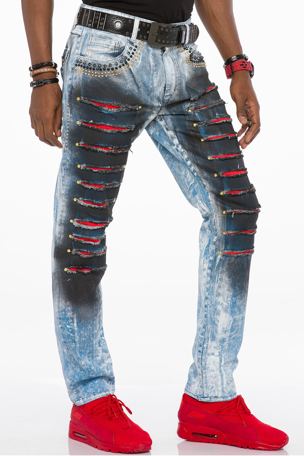 CD526 Men's slim-fit jeans in a casual used look