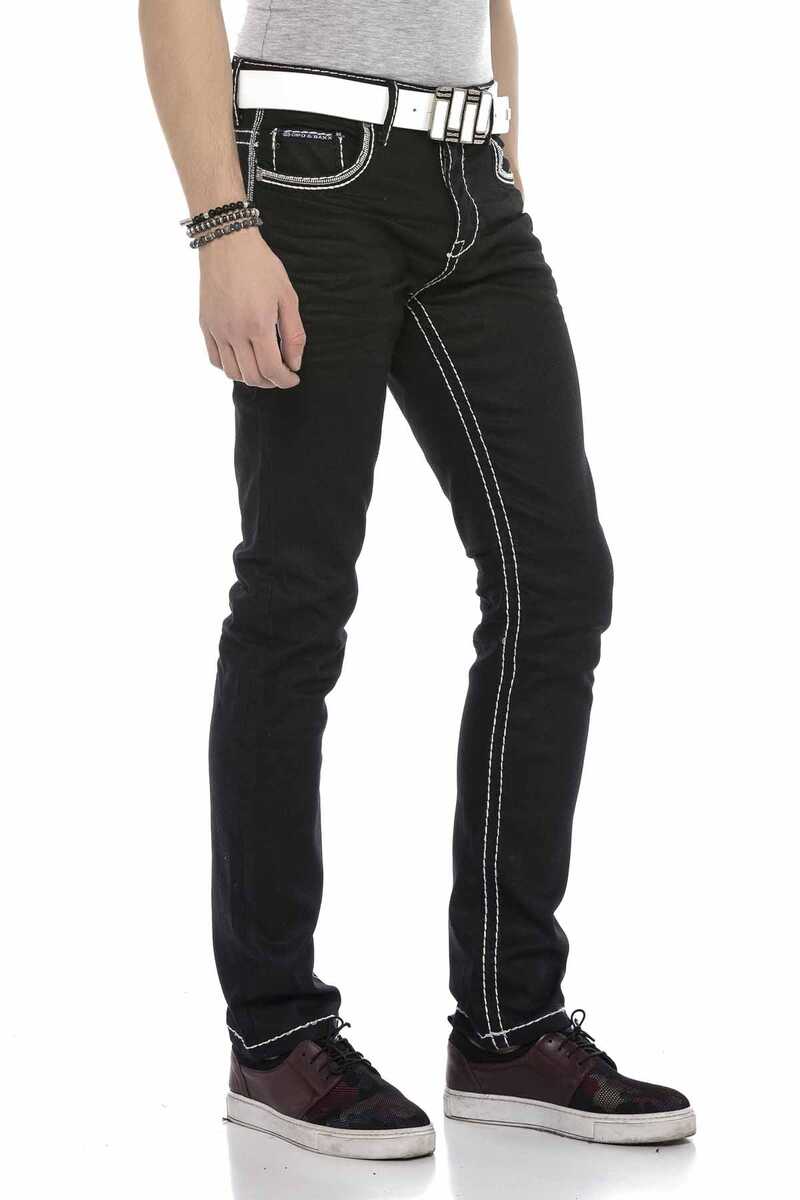 CD553 Men's comfortable jeans with contrasting seams