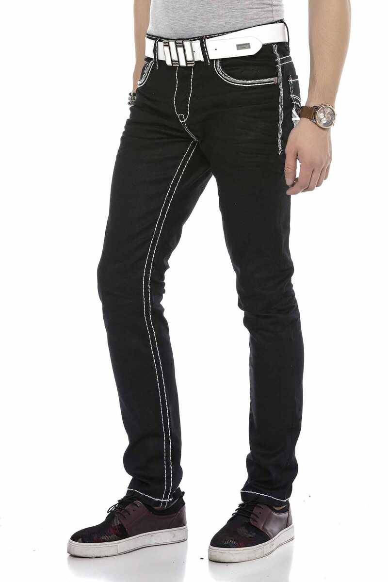 CD553 Men's comfortable jeans with contrasting seams