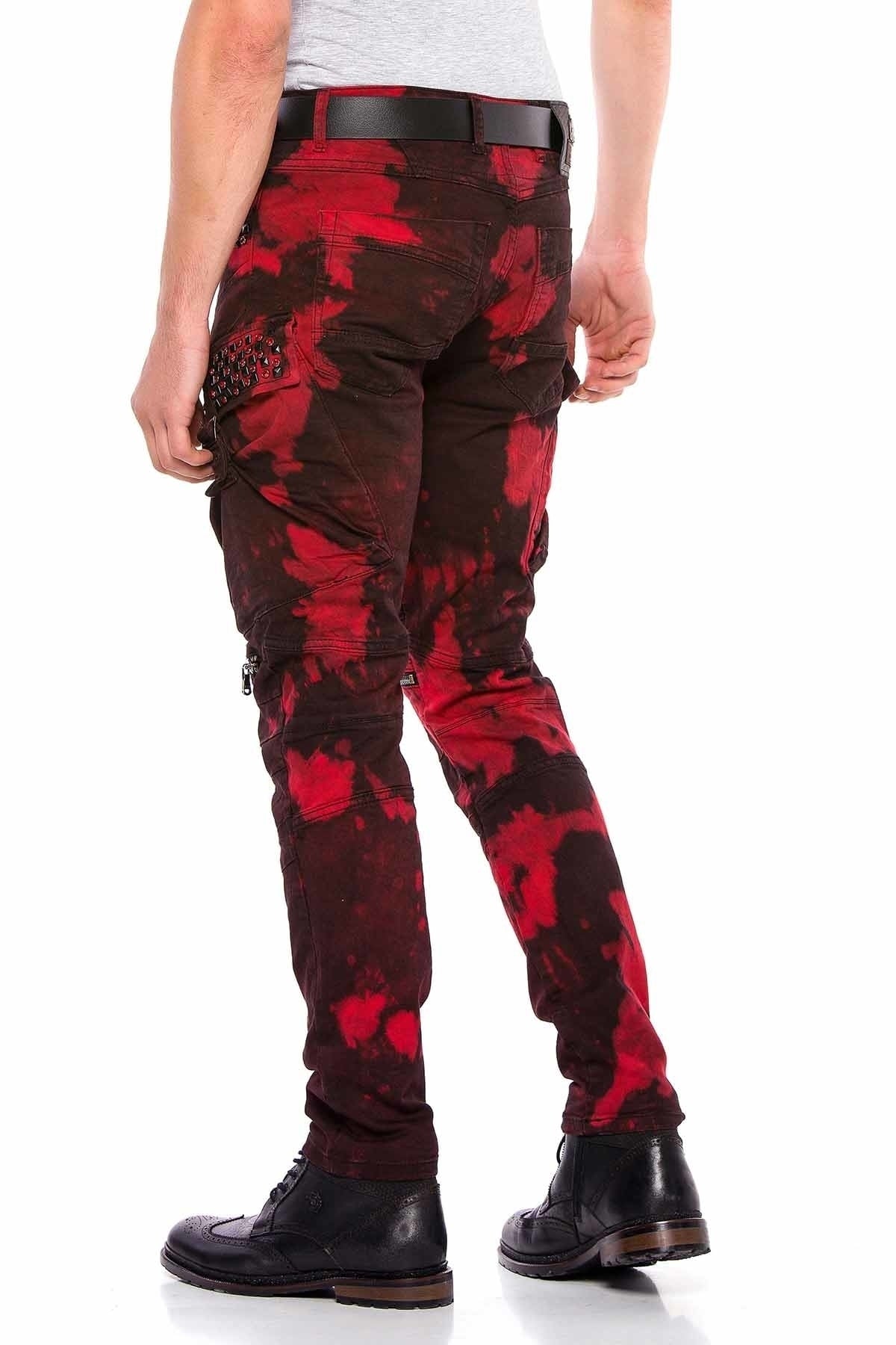 CD558 Men's comfortable jeans in biker design
