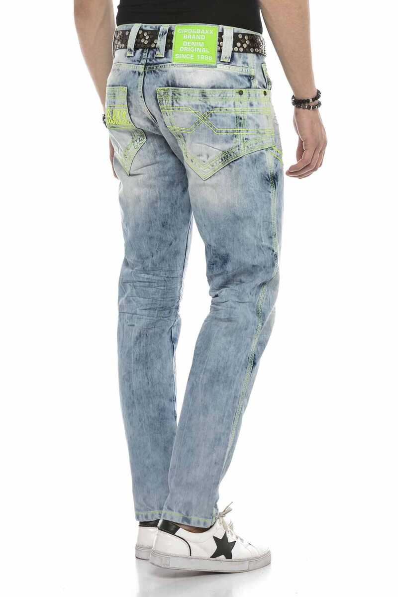 CD596 Men's comfortable jeans with a light wash