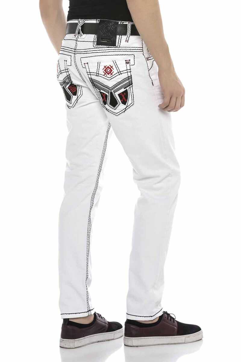 CD601 Men's comfortable jeans with striking contrast stitching
