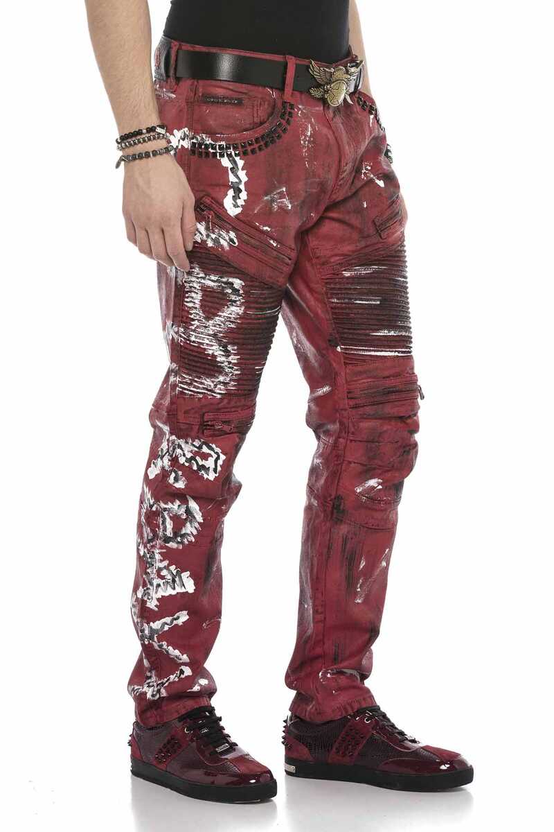 CD608 Men's skinny jeans with color coating