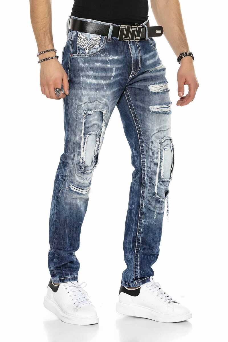 CD611 Men's comfortable jeans in a unique layered design