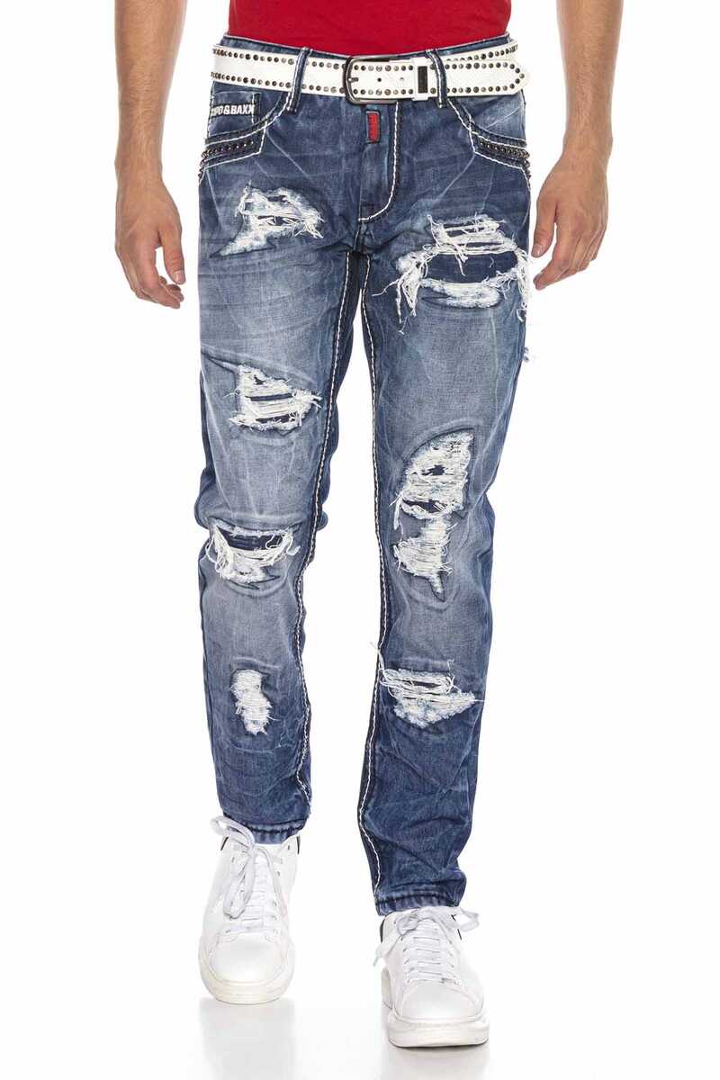 CD644 Men's comfortable jeans in the trendy destroyed look