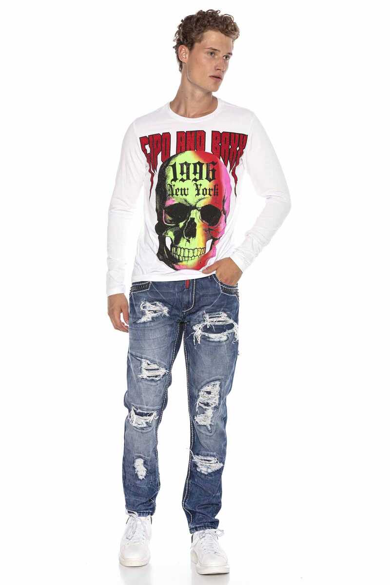 CD644 Men's comfortable jeans in the trendy destroyed look