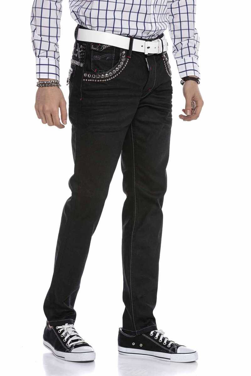 CD663 Men's comfortable jeans with trendy rivets
