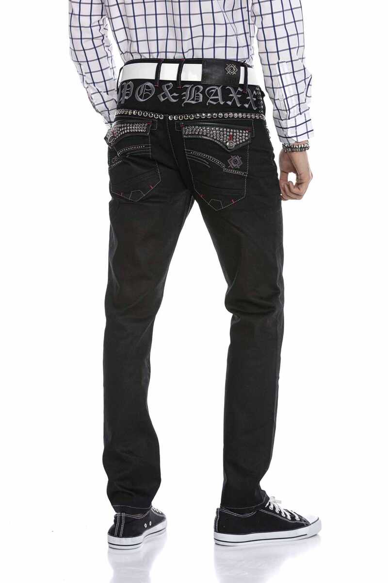 CD663 Men's comfortable jeans with trendy rivets