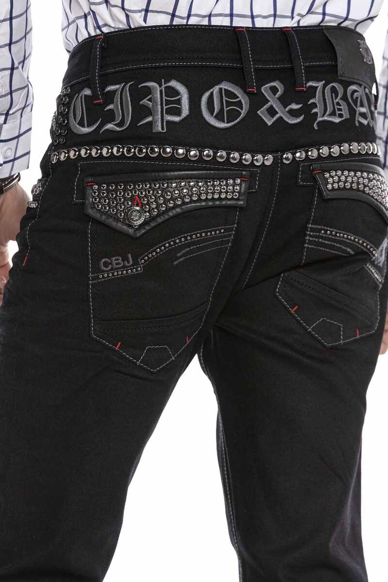 CD663 Men's comfortable jeans with trendy rivets