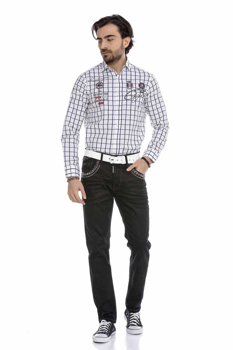 CD663 Men's comfortable jeans with trendy rivets