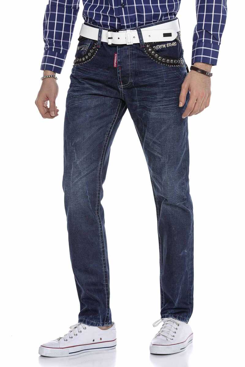 CD665 Men's jeans with embroidery in a fashionable look