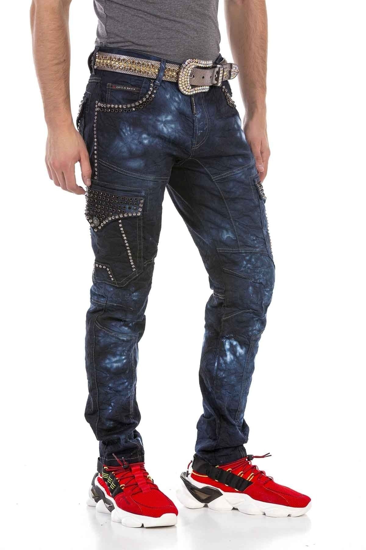 CD677 Men's Straight Fit Jeans with striking wash