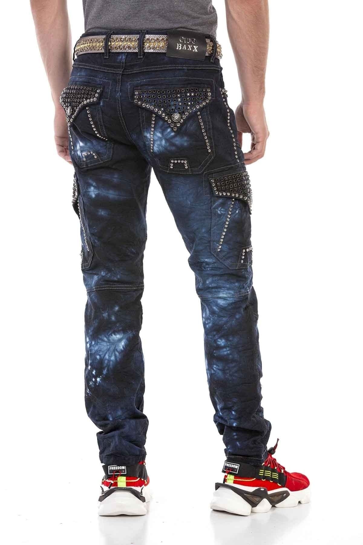CD677 Men's Straight Fit Jeans with striking wash