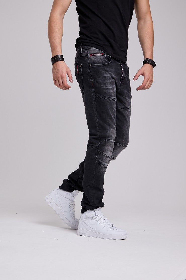 CD699 Men's Straight Fit Jeans with Cool Used Wash