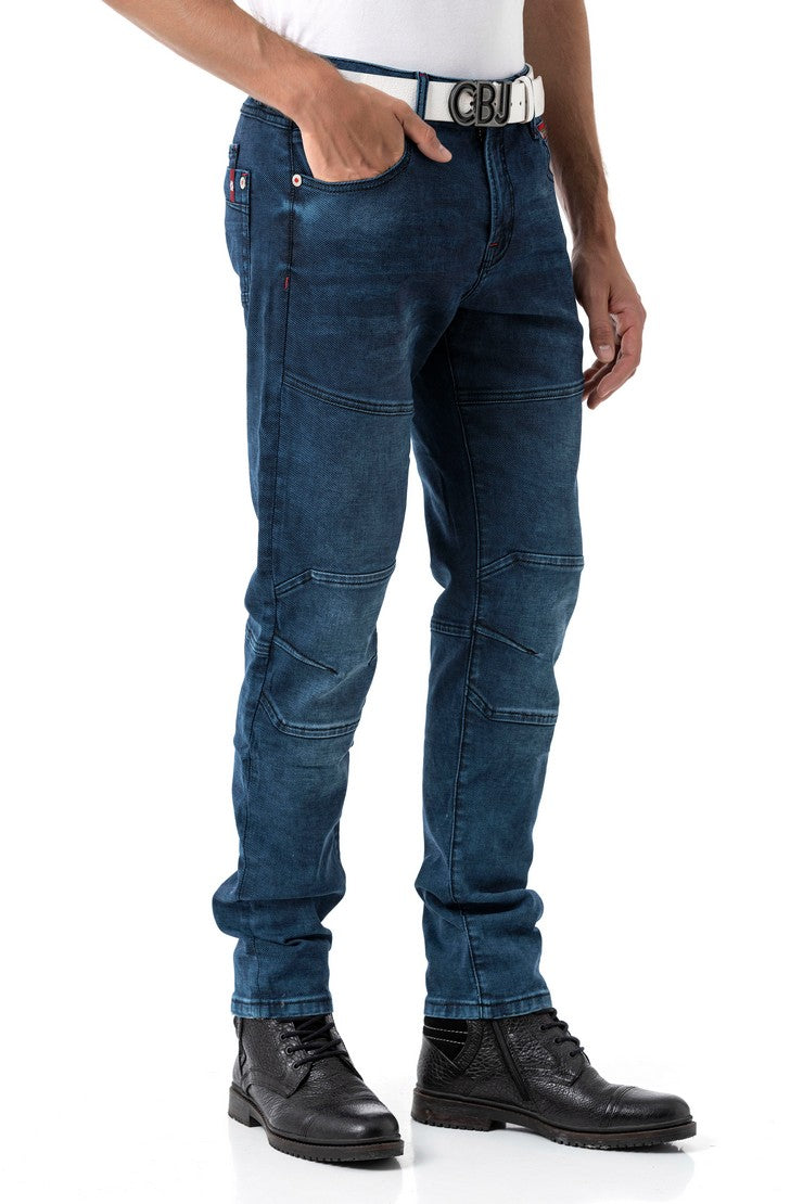 CD699 Men's Straight Fit Jeans with Cool Used Wash