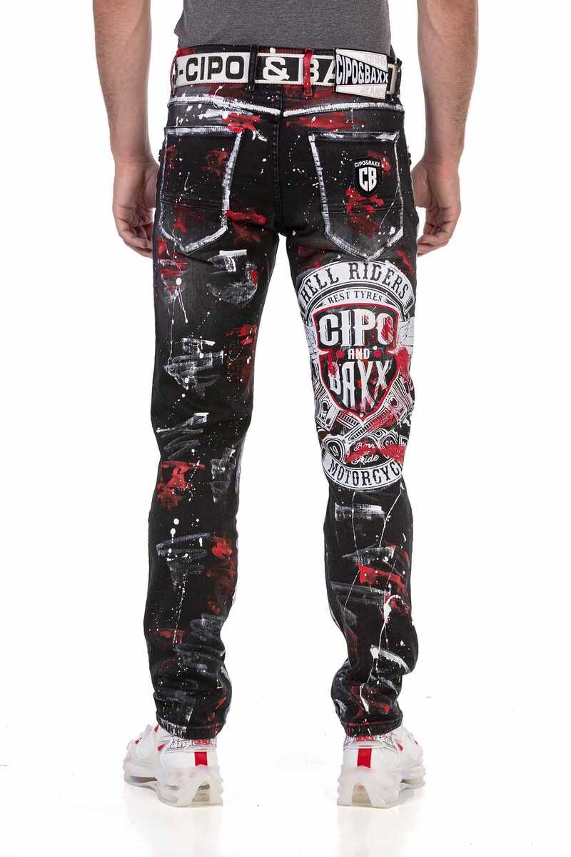 CD715 Men's straight jeans in a cool street style