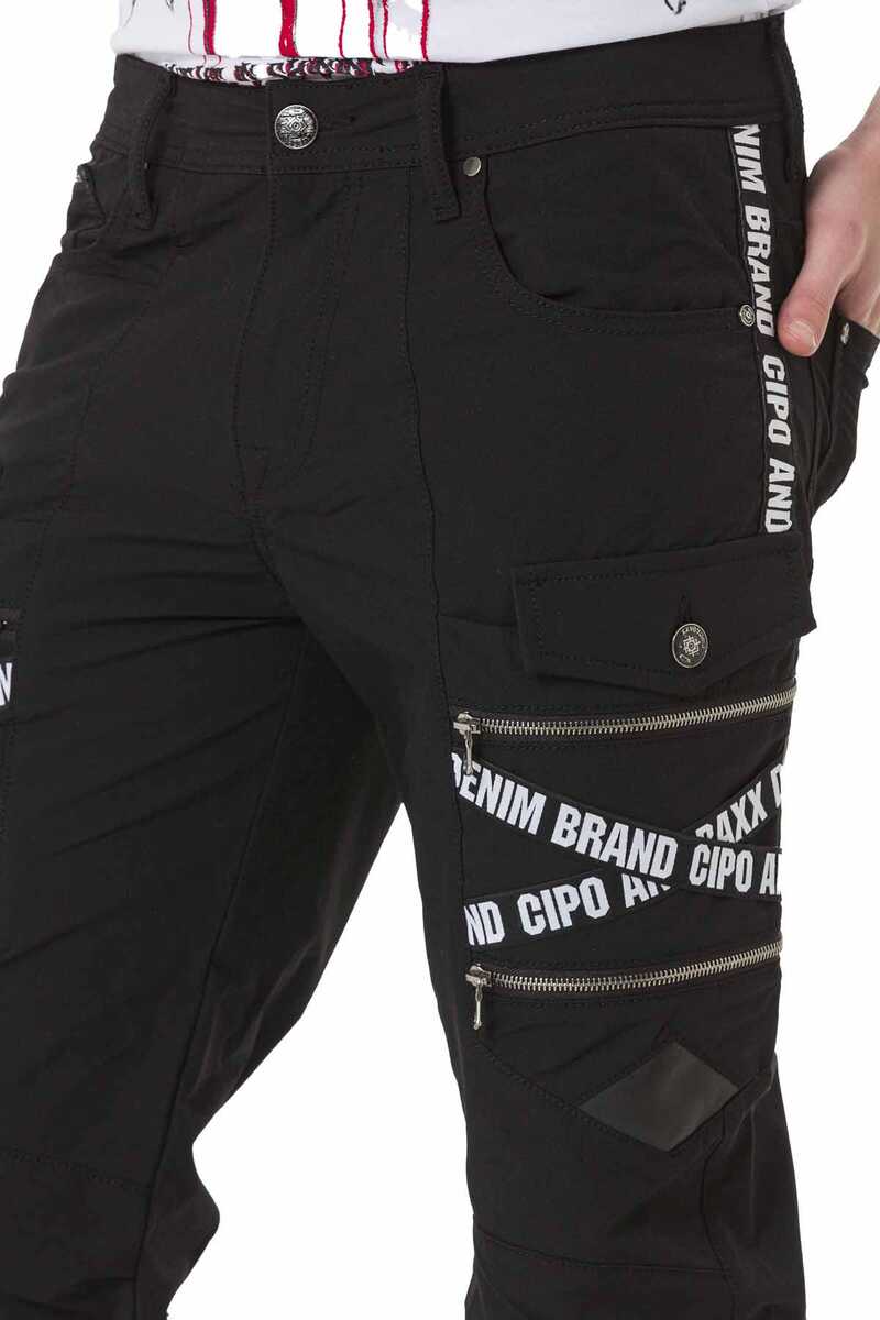 CD785 Men's cargo trousers with trendy brand lettering