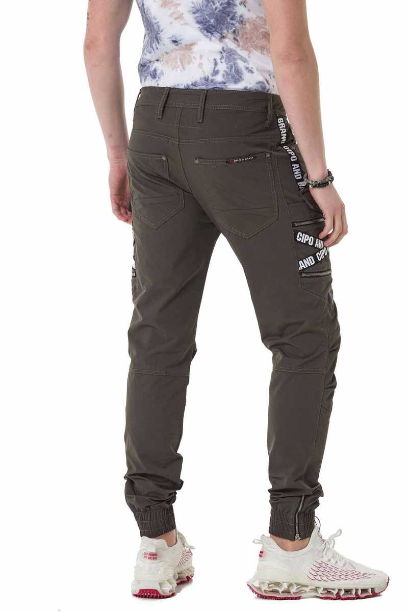 CD786 Men's cargo trousers with trendy brand lettering