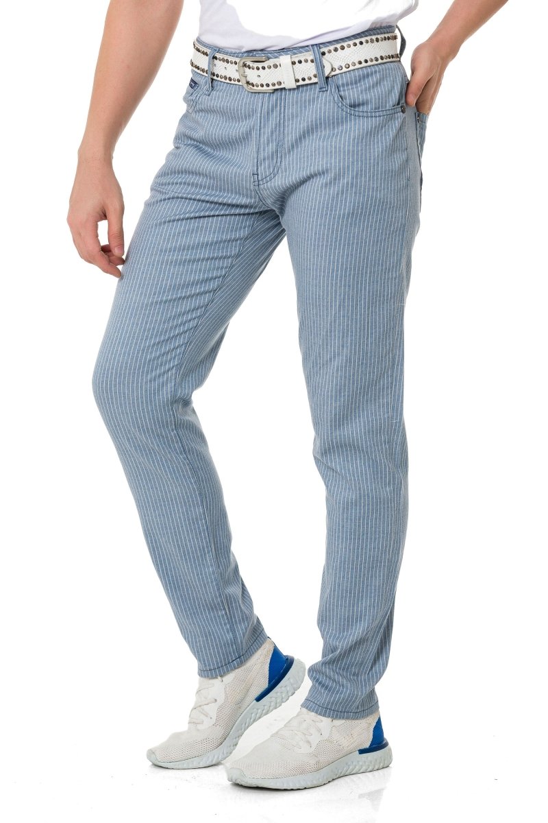CD841 Men's fabric trousers in a fashionable slim fit cut