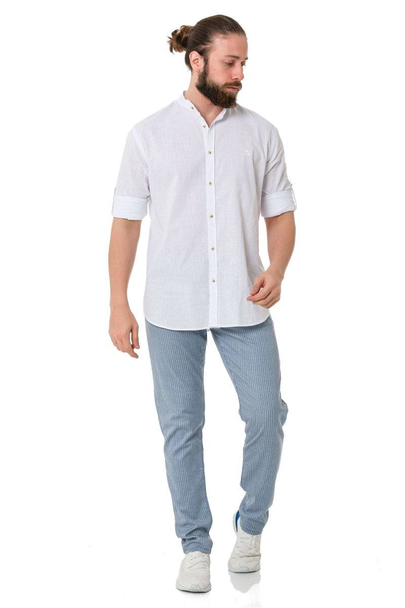CD841 Men's fabric trousers in a fashionable slim fit cut