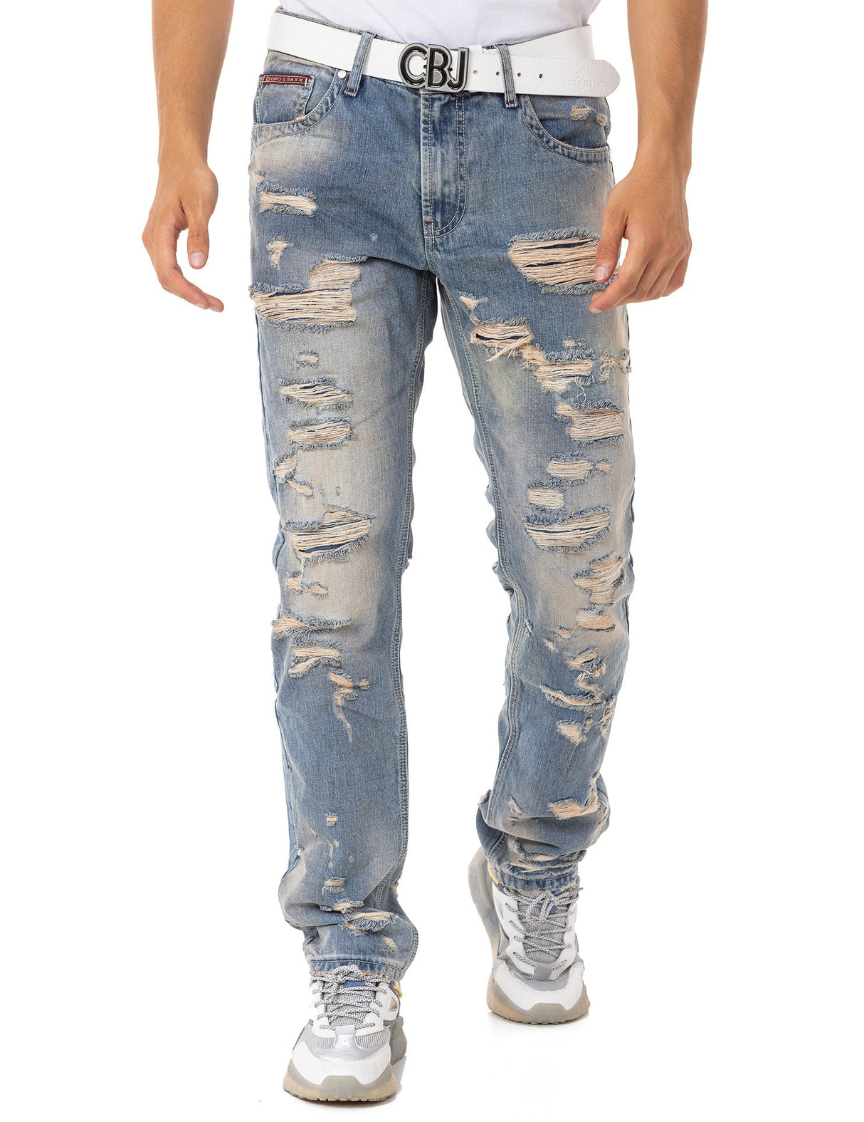 CD843 Men's Jeans Casual style with used look