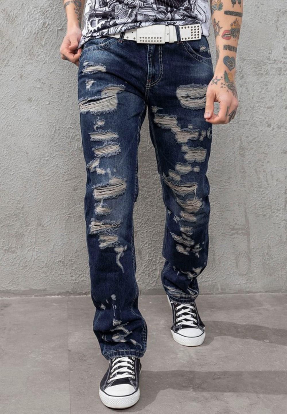 CD843 Men's Jeans Casual style with used look