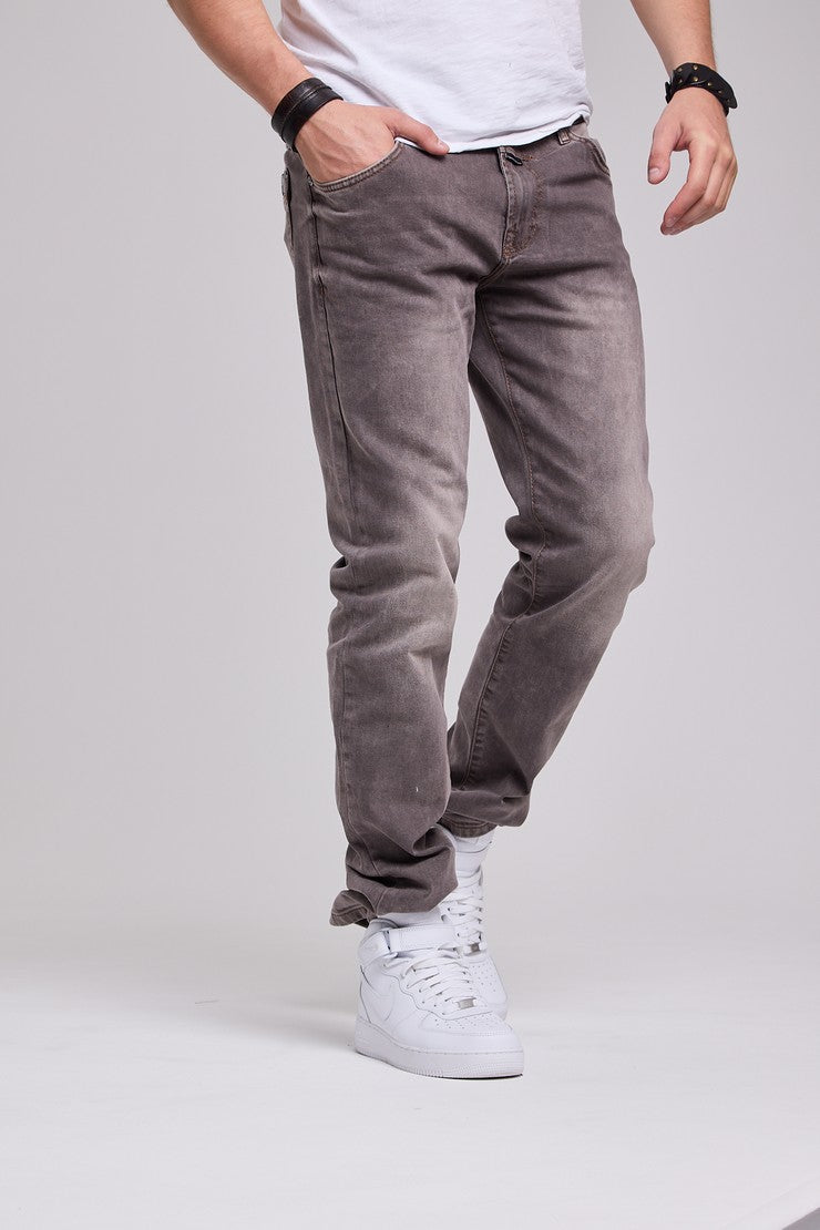 CD860 Men's Jeans – Straight Fit in Teal and Brown