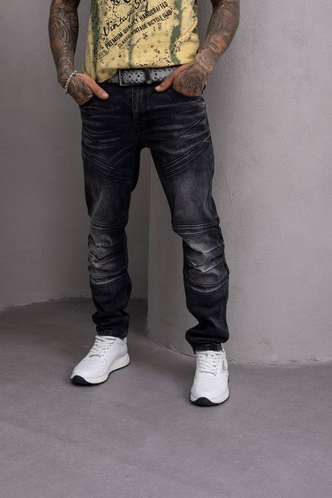 CD876 Men's Jeans - Stylish Straight Fit with Comfort