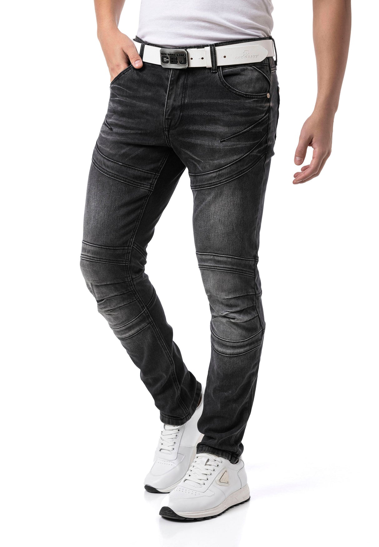 CD876 Men's Jeans - Stylish Straight Fit with Comfort