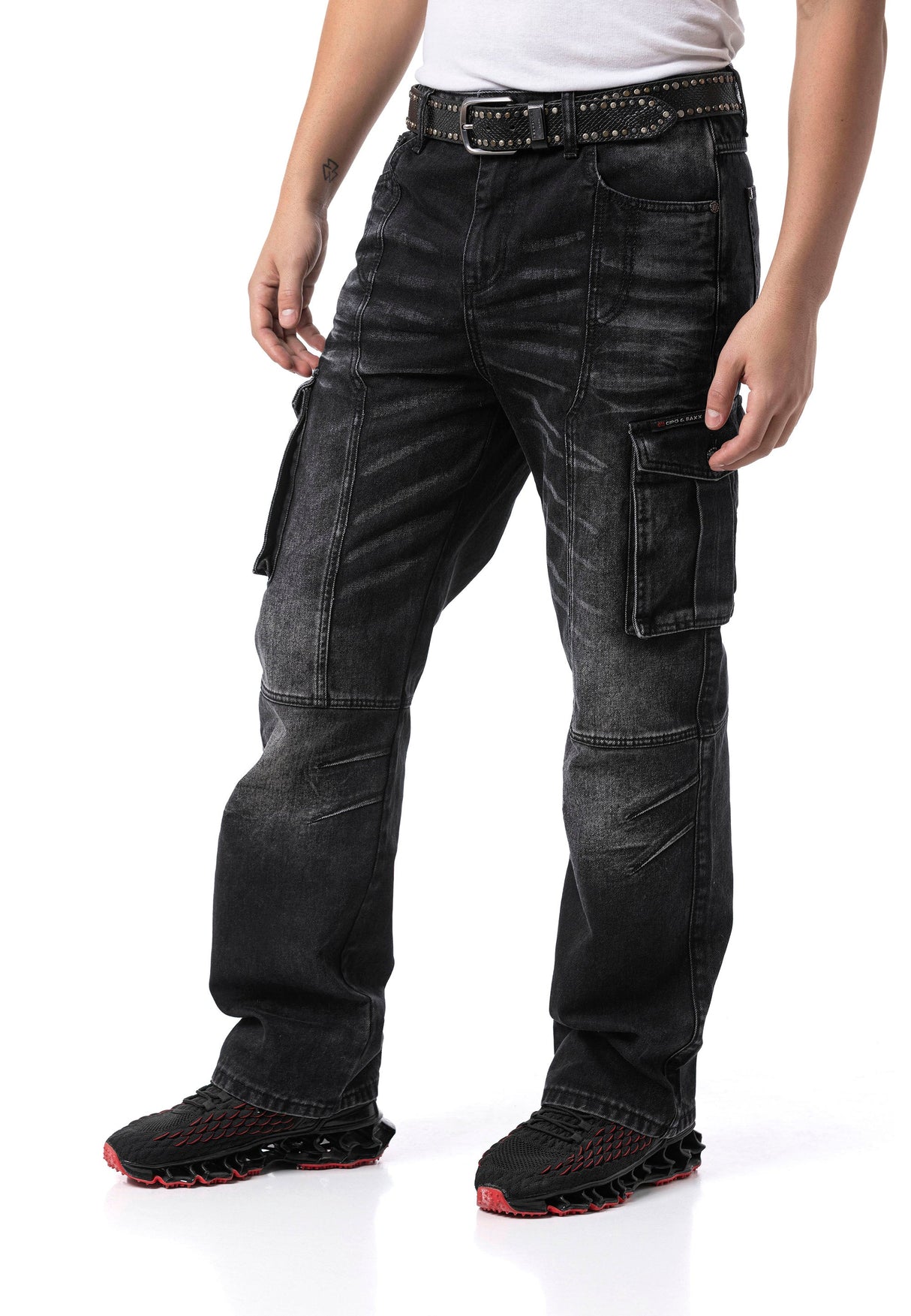 CD897 Men's Jeans - Over Size, Loose Fit, Dirty Wash
