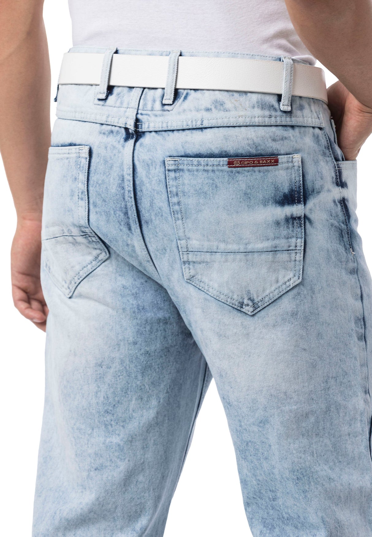 CD903 Baggy fit jeans with zipper