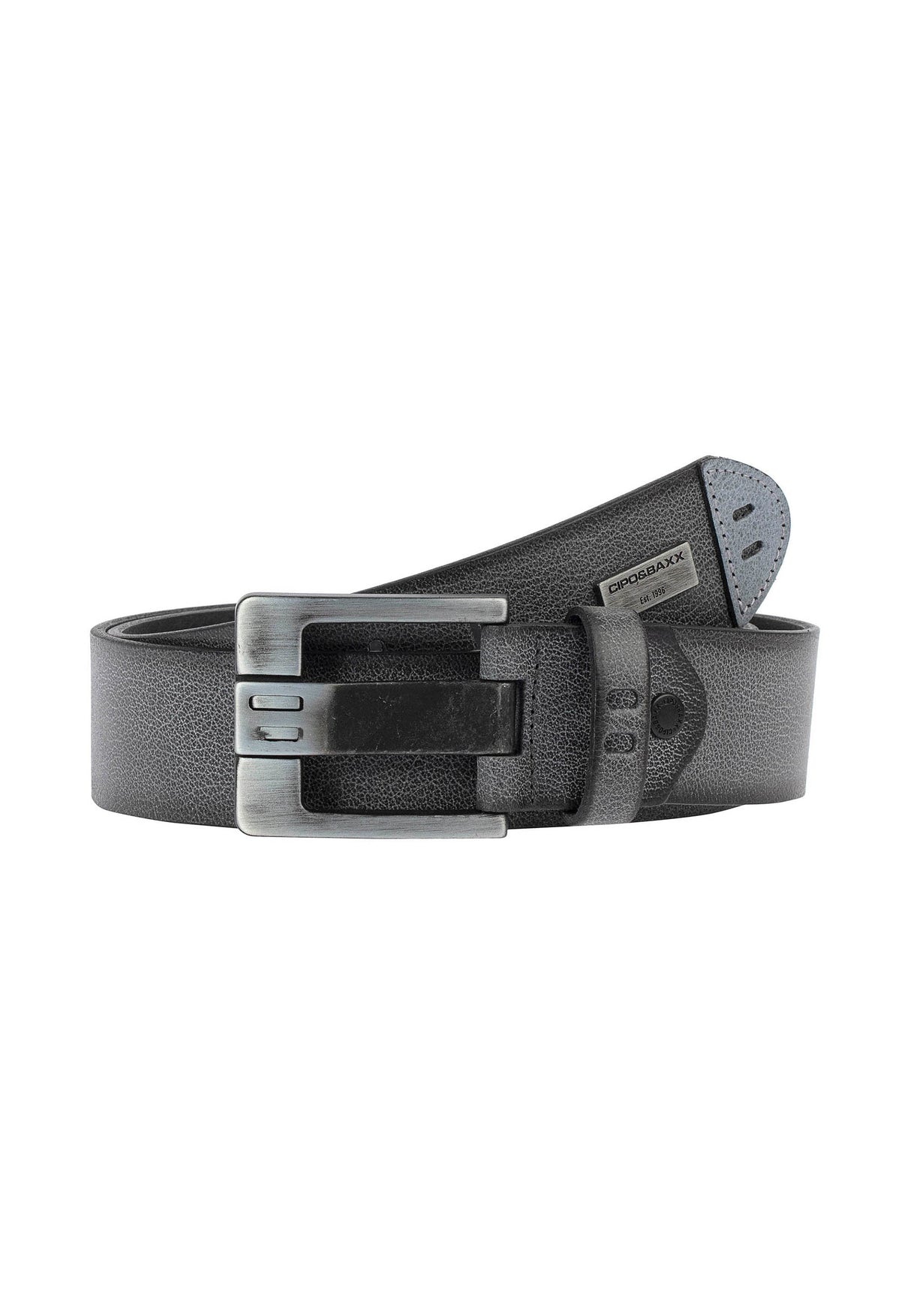 CG106 Men's designer leather belt in an elegant look with metal patch