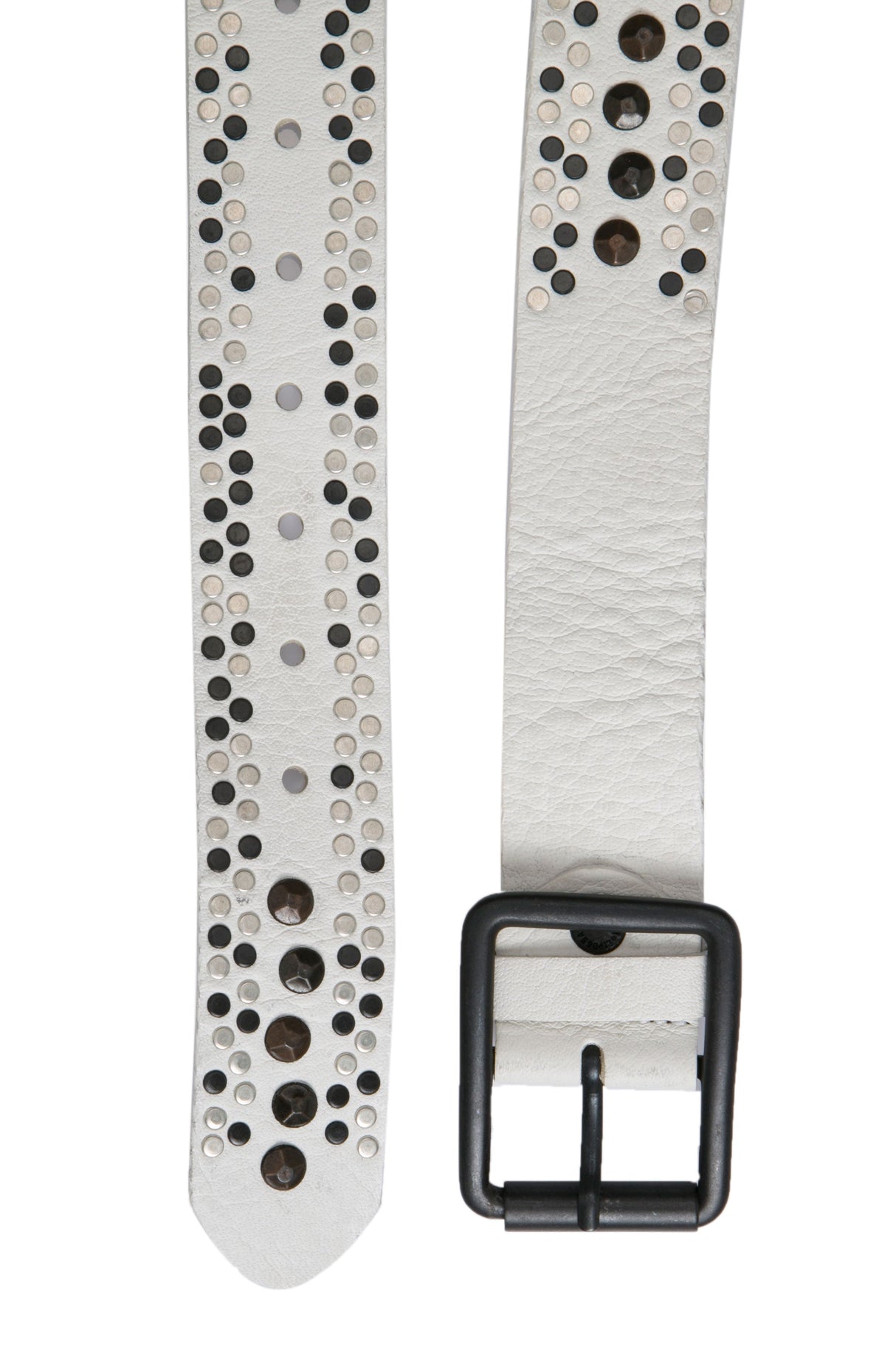CG132 Men's Leather Belt with Stylish Studded Pattern