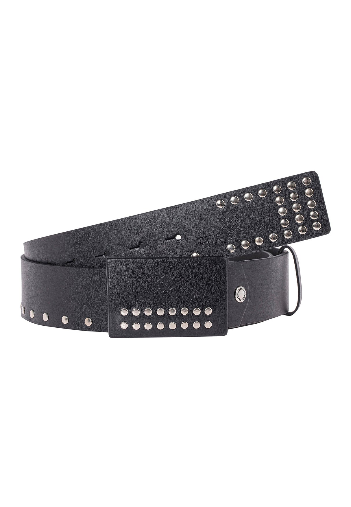 CG163 Men's leather belt with stud trim