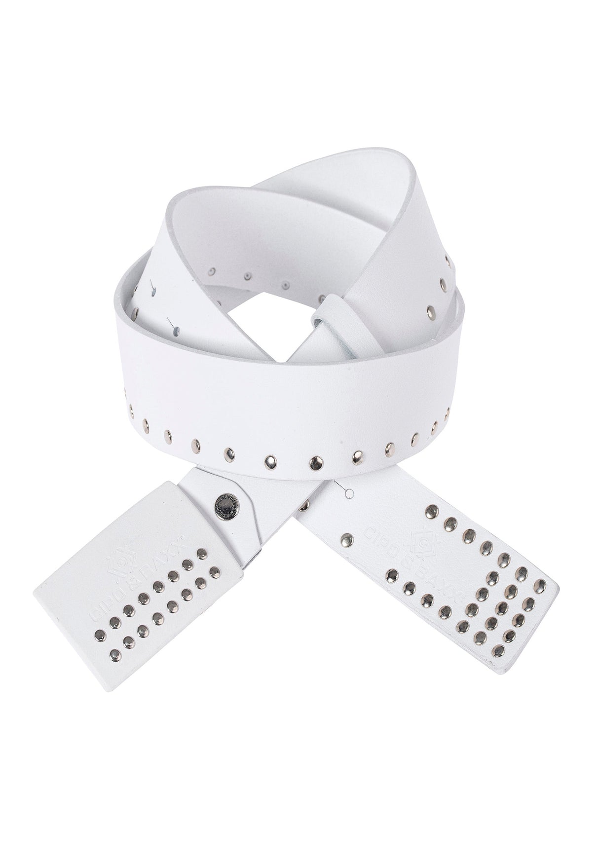 CG163 Men's leather belt with stud trim