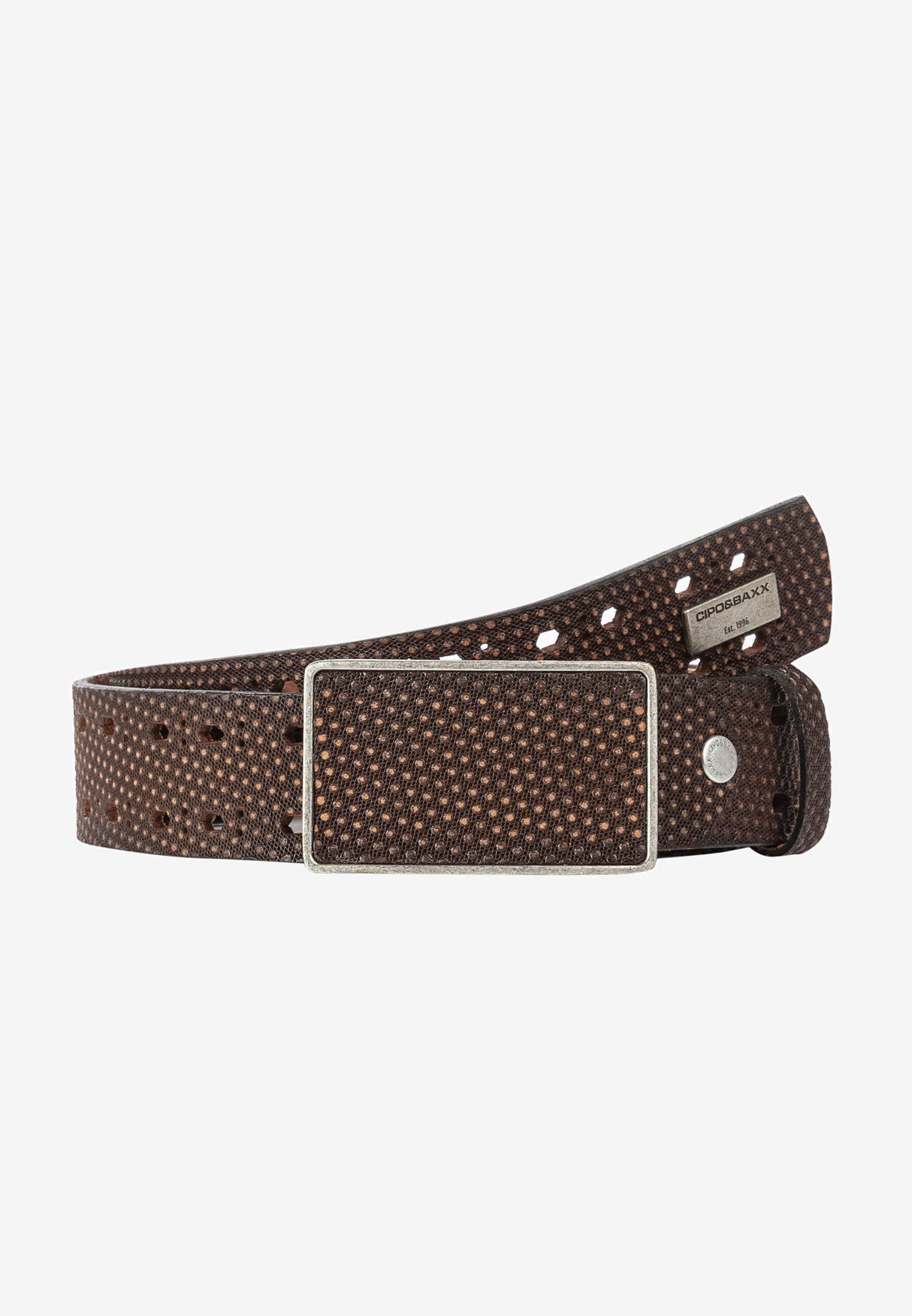 CG174 Men's leather belt in a futuristic look
