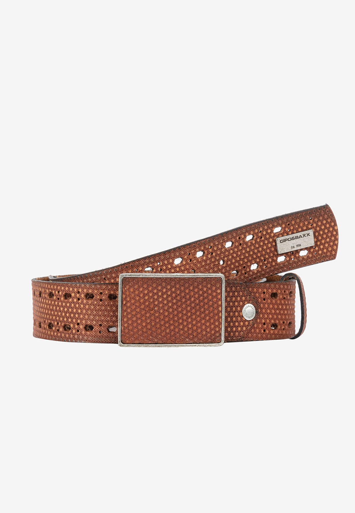 CG174 Men's leather belt in a futuristic look