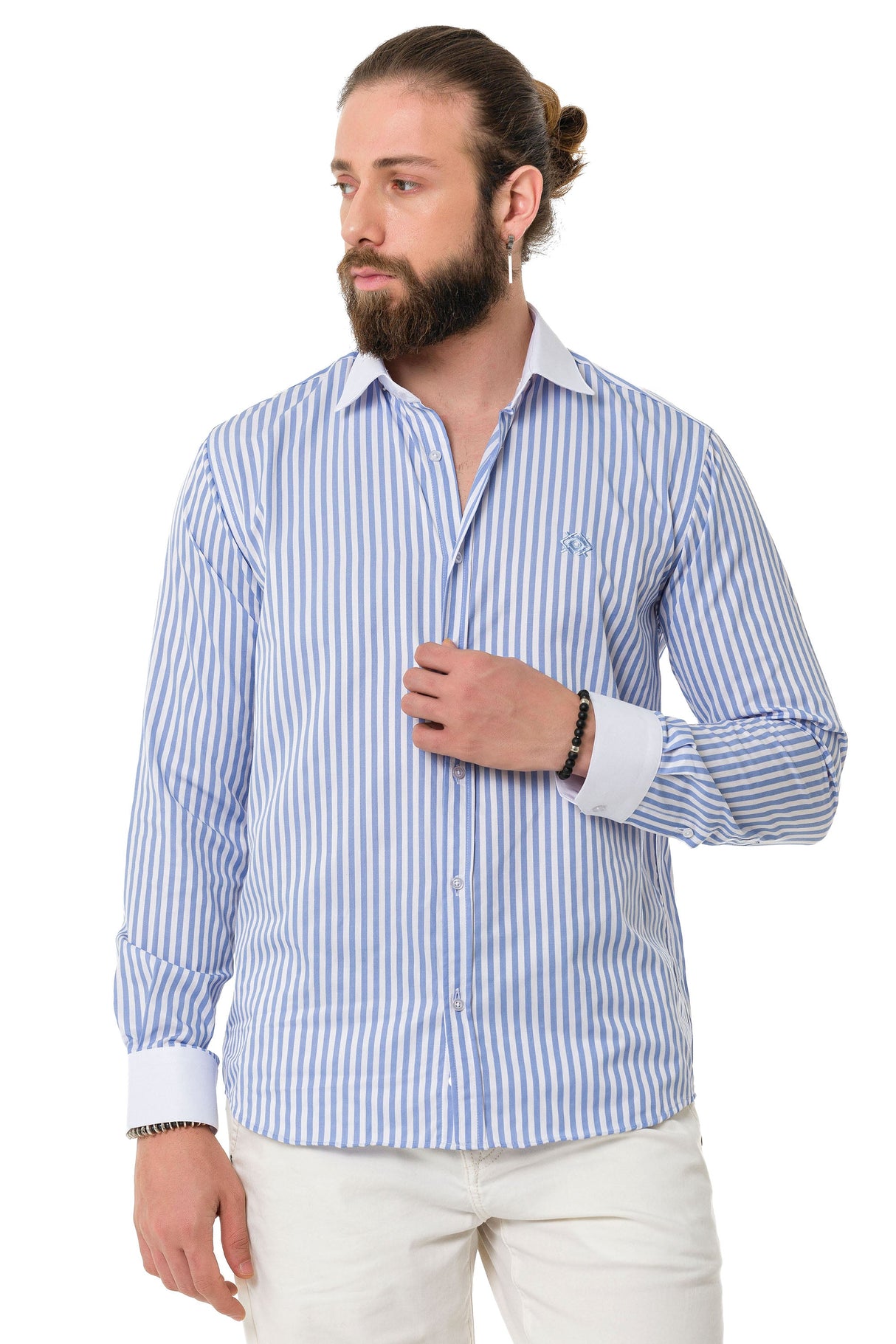 CH192 Men's Shirt with Line Design