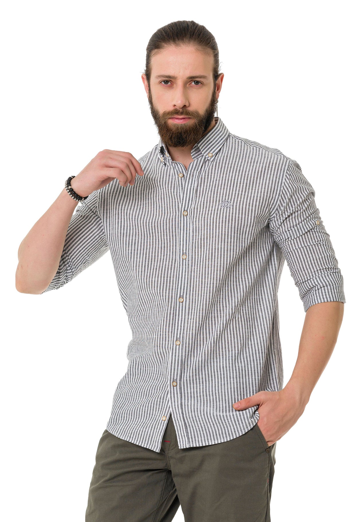 CH194 Men's shirt with striped design